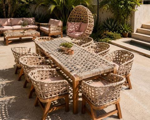 Comedor Equipal 8 Personas Nylon Bejuco