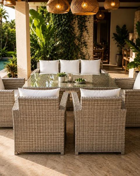 Comedor Mazunte Rattan Cerrado