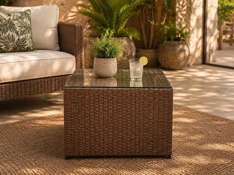 Mesa De Centro Cubo Soga Bejuco